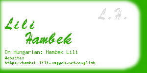 lili hambek business card